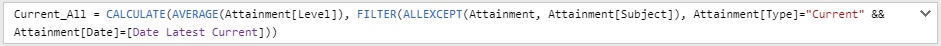 measure average attainiment group BI